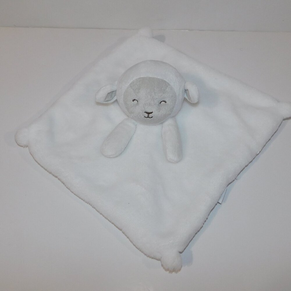 Gerber White Lamb Sheep Security Blanket Plush Baby Lovey Nunu Soother Comforter